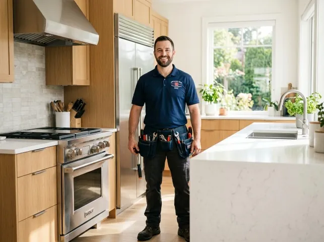 Appliance Repair Hero technician in a Bellmawr, NJ kitchen after an appliance repair